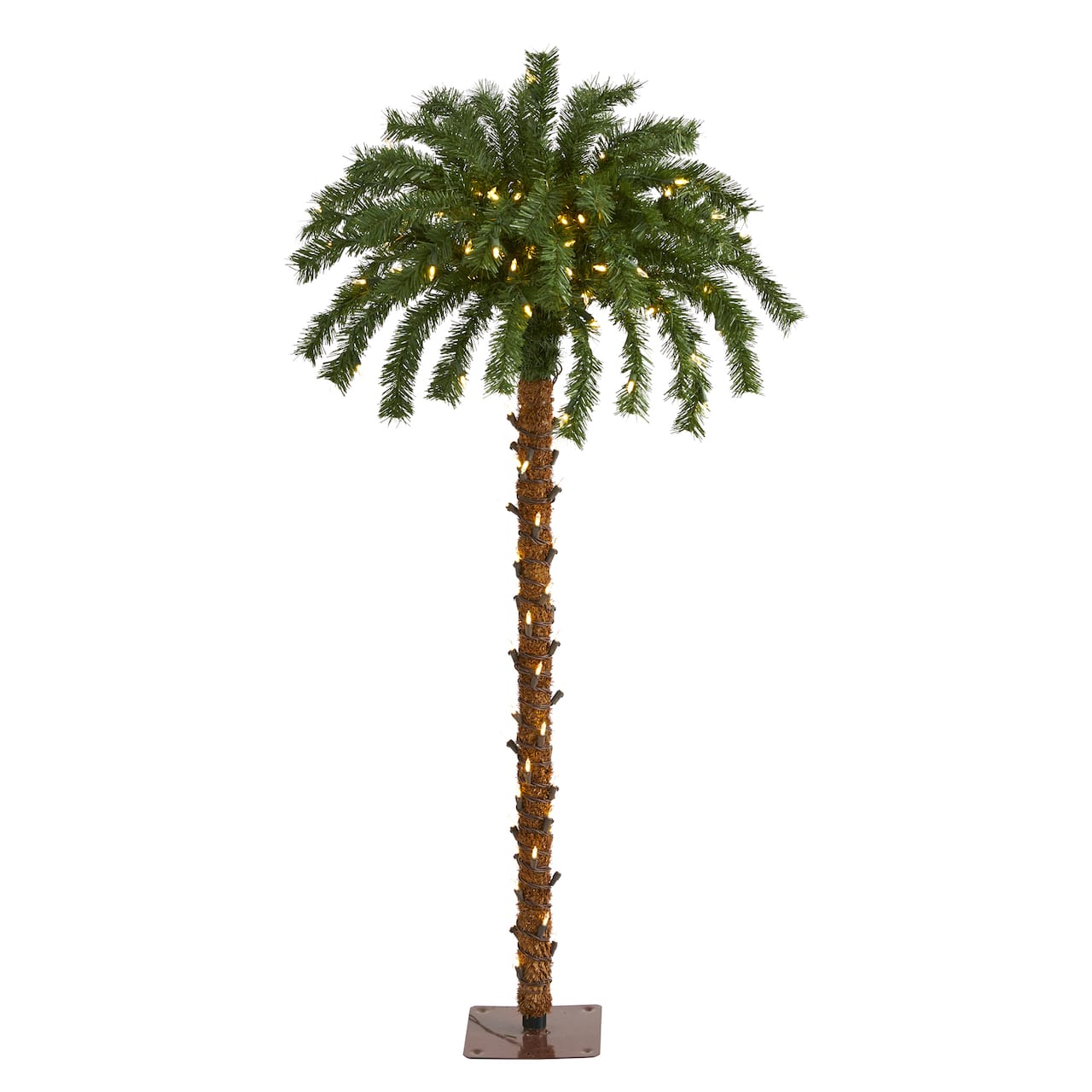 4ft. Pre-Lit Christmas Palm Artificial Tree with Warm White LED Lights
